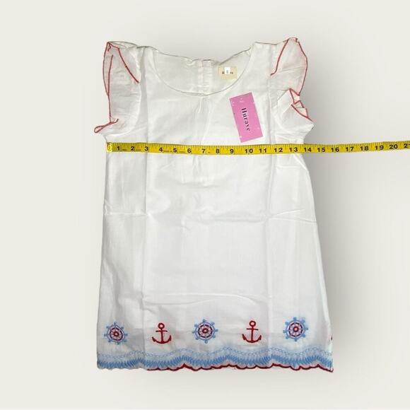 NWT | Little Lisa | Sailor Embroidered Dress | White/Blue/Red | Size 5 - Picture 5 of 11